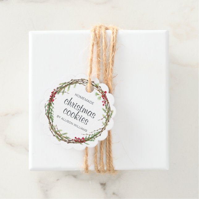 Julkookies för rustiska kransar gåvor etiketter (På plats)