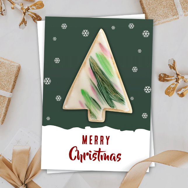Julkookies Förpackning Festive Visning Cards Tack Kort (Add your custom message and make your personalized Christmas cookie cards)