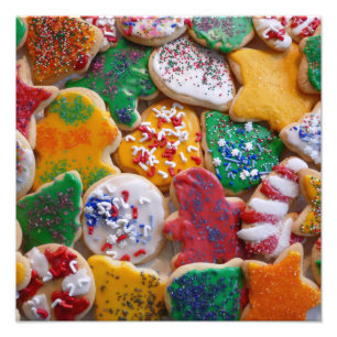 Julkookies I Colorful Helgdag Baking Fototryck