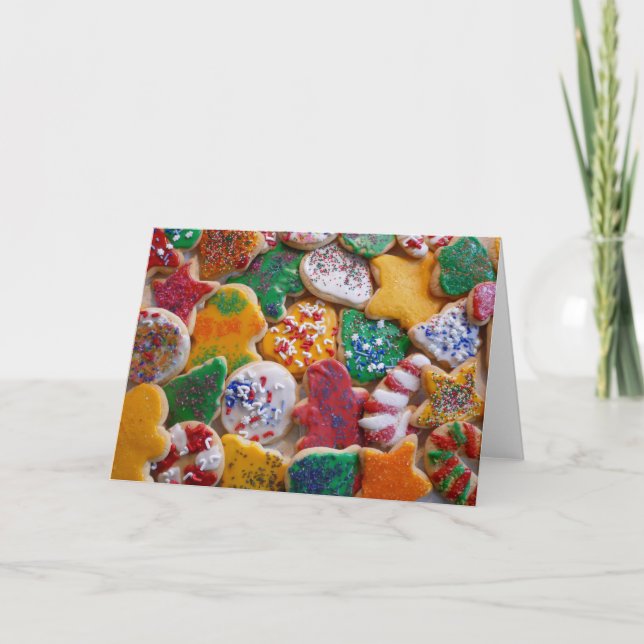 Julkookies I Colorful Helgdag Baking Helgkort (Framsida)