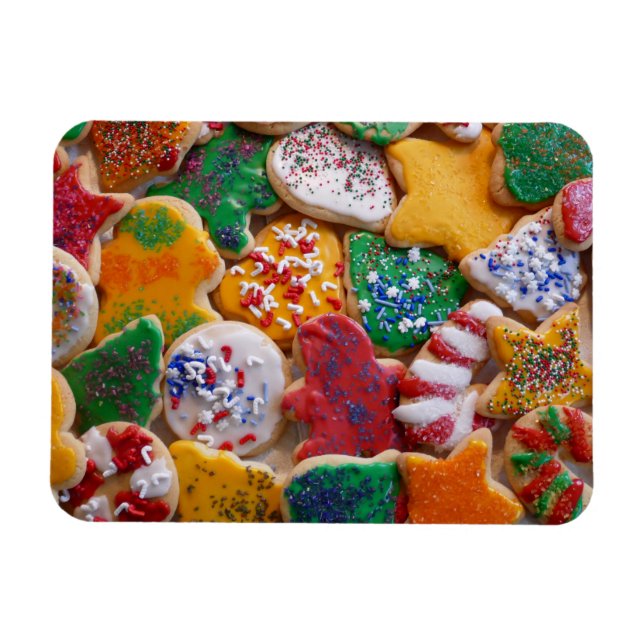 Julkookies I Colorful Helgdag Baking Magnet (Horisontell)