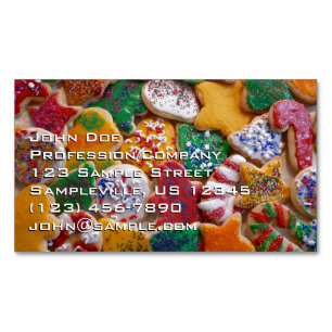 Julkookies I Colorful Helgdag Baking Magnetiska Visitkort