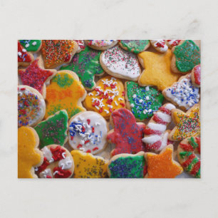 Julkookies I Colorful Helgdag Baking Vykort