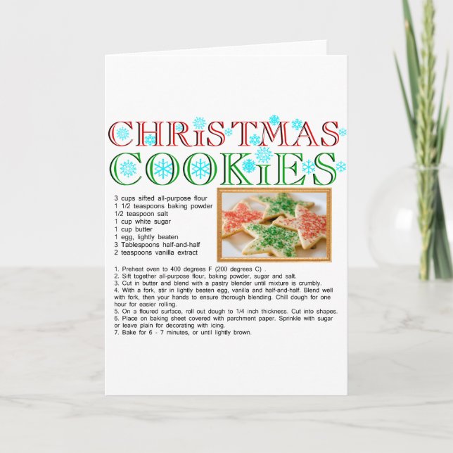 Julkookies Recipe Helgkort (Framsida)