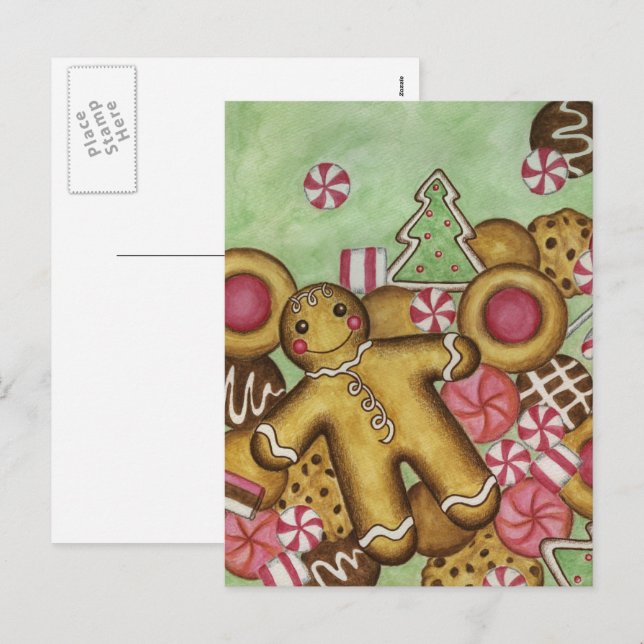 Julkookies Stäng vykort (Fram/baksida)