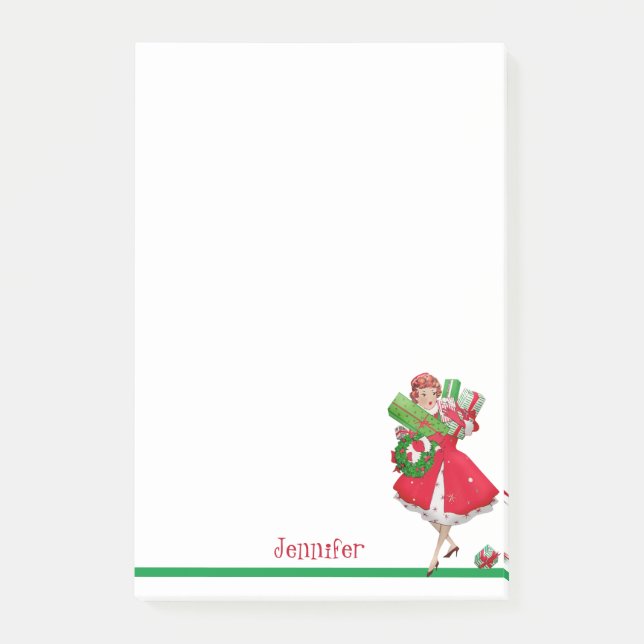 Julköp i Högklackar Lägg till Namn-gåva Post-it Block (Framsida)