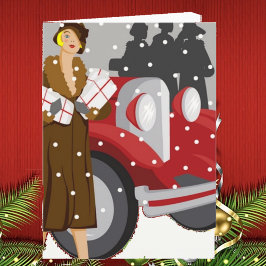 Julköpare i Snö Helgkort