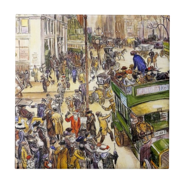 Julköpare på Femte Avenue (New York City) Kakelplatta (Framsidan)