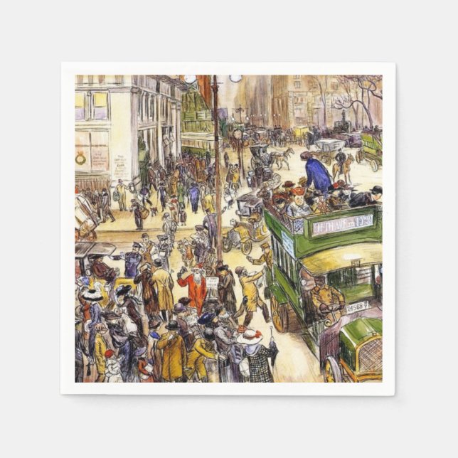 Julköpare på Femte Avenue (New York City) Pappersservett (Framsidan)