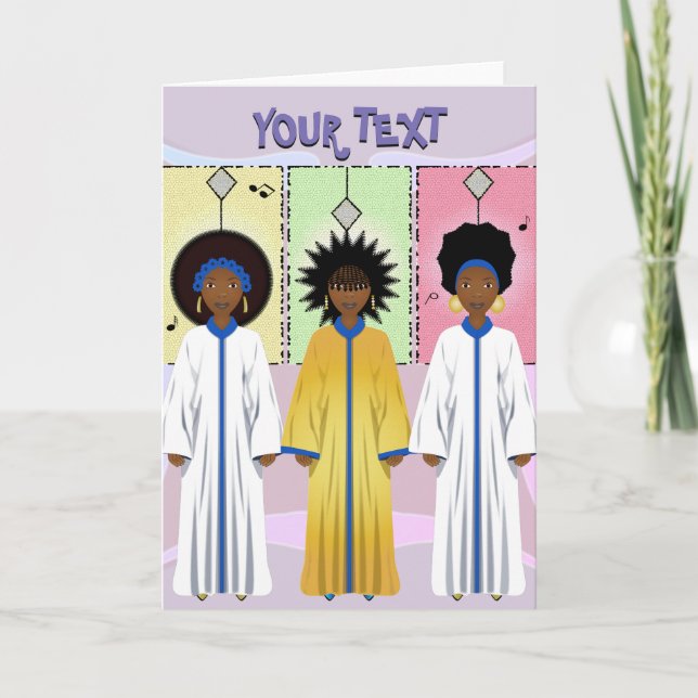 Julkör Afrikansk Amerikanska sångare Helgkort (Framsida)