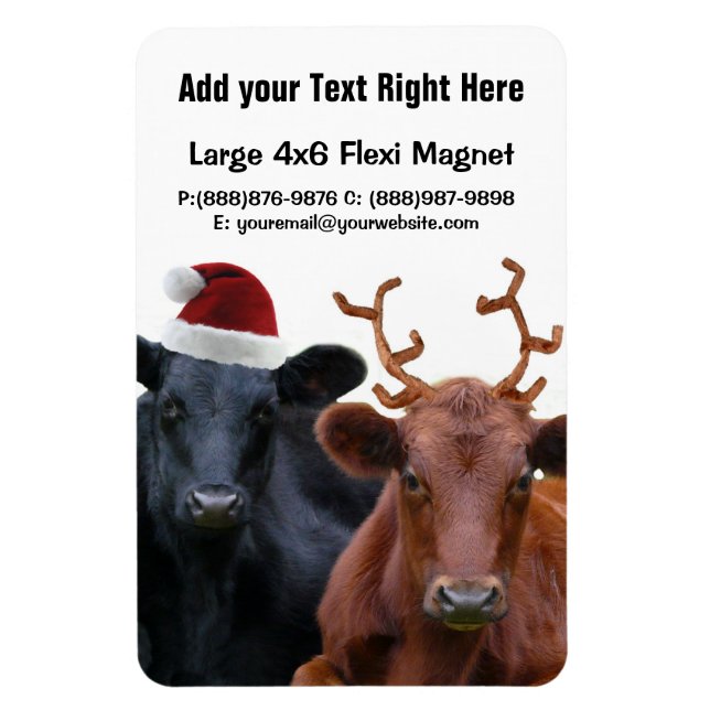 Julkor i Santa Hat och Antlers Helgdag Magnet (Vertikal)