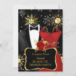 Julkorprat Black Tie Dinner Party Red Inbjudningar