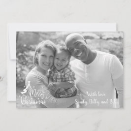 Julkort 2 Foto 2 Sided Black and White Kort