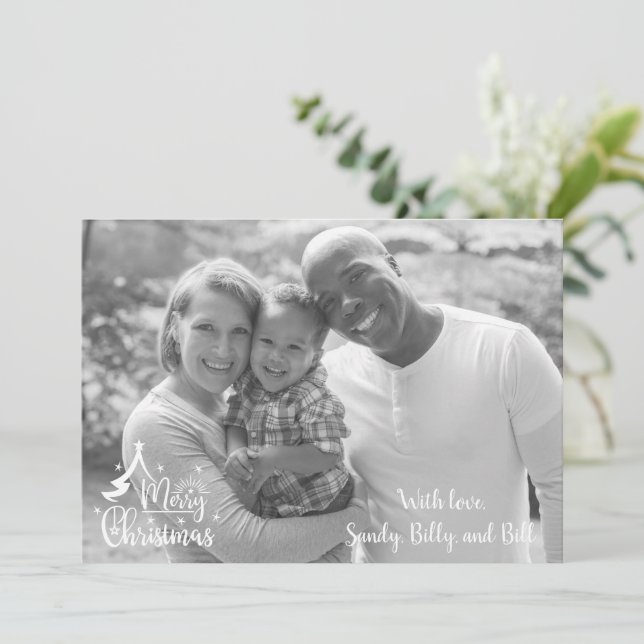Julkort 2 Foto 2 Sided Black and White Kort (Stående Fram)