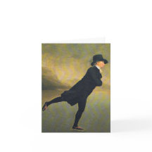 Julkort - åka skridskor för minister