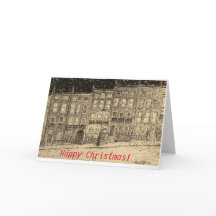 Julkort av den snöig gataplatsen