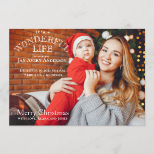 Julkort Baby - annonseringsfoto Inbjudningar