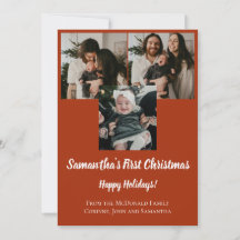 Julkort bebis första julen 3 foto namn