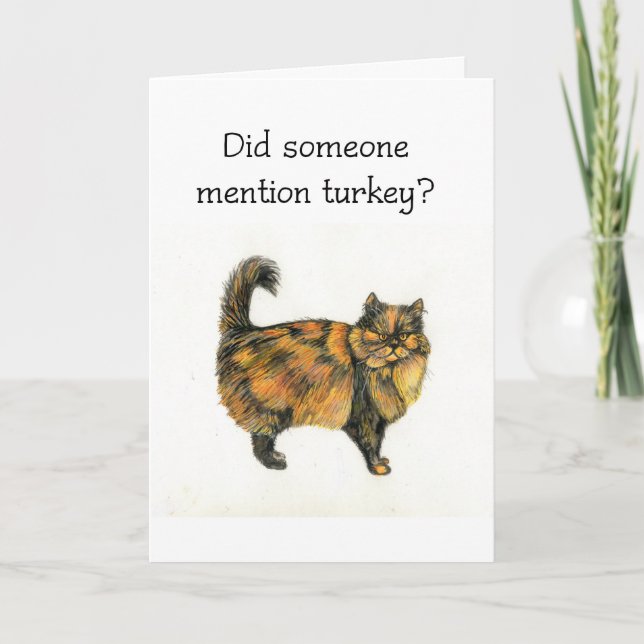 Julkort - Brown Tabby katt Helgkort (Framsida)