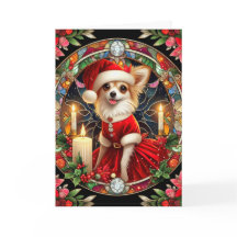 julkort Chihuahua Santa Dress