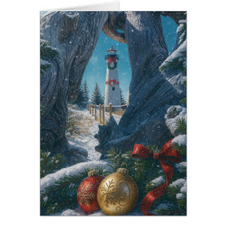 Julkort - Crisp Point Lighthouse Hälsningskort