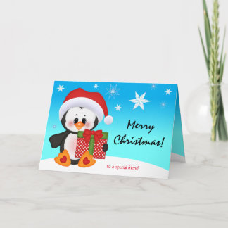 Julkort Cute Funny Penguin Gift Helgkort