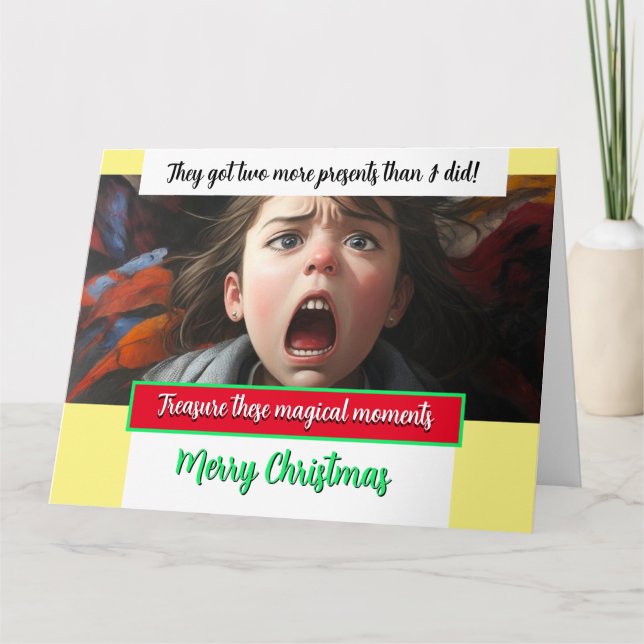 Julkort DE HAR TVÅ MER PRESENTER! Kort (Framsida)