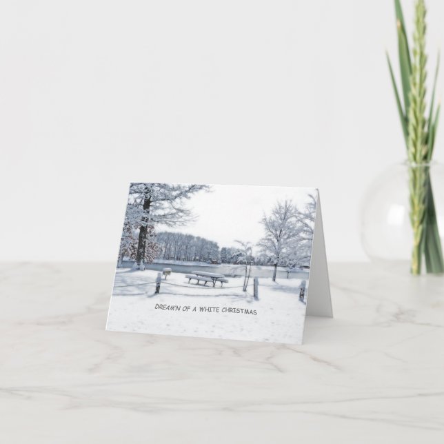 Julkort/ "Dream'n of a White jul" Helgkort (Framsida)