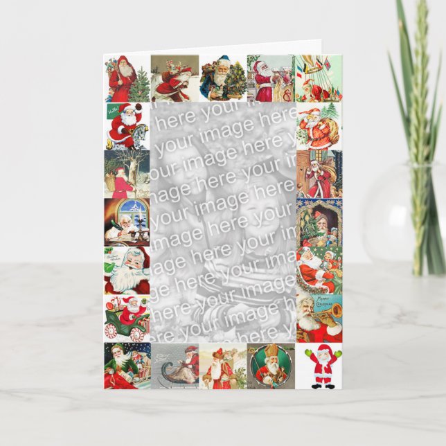 Julkort för 25 Santas familjfoto Helgkort (Framsida)