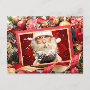 Julkort för anpassningsbarna Santa eller PHOTO Helg Vykort