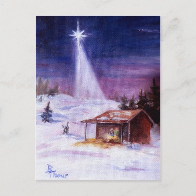 Julkort för 'Away In a Manger' Helg Vykort (Framsida)
