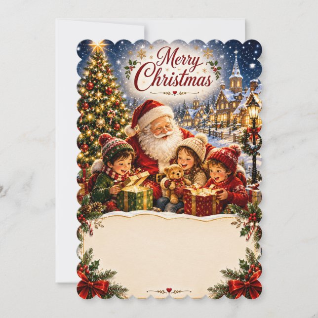 Julkort för barn med Tomte (Framsida)