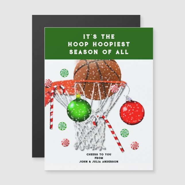 Julkort för basketbollssäsongen (Fram/baksida)