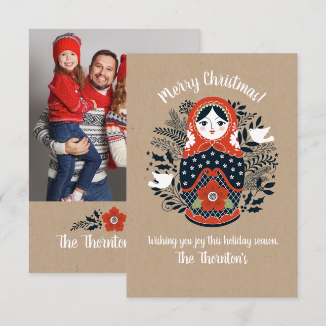 Julkort för Cute-familjen Kort (Fram/baksida)