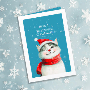 Julkort för Cute Meowy Cat Helgkort