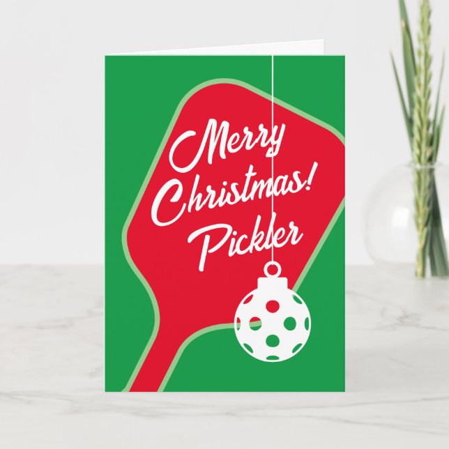 Julkort för Cute-pickleball för Helgdagar Helgkort (Framsida)