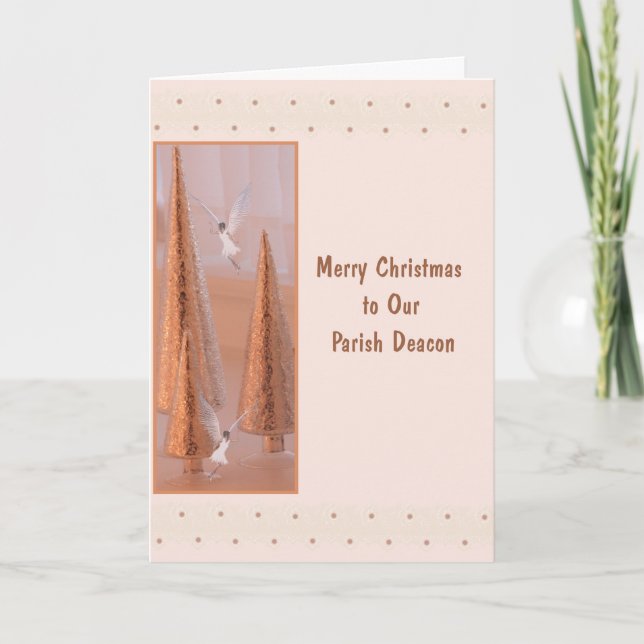 Julkort för Deacon Guld med Änglar Helgkort (Framsida)