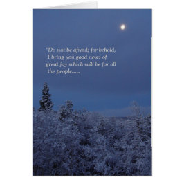 Julkort för den kristna skriften Winter Måne Hälsningskort