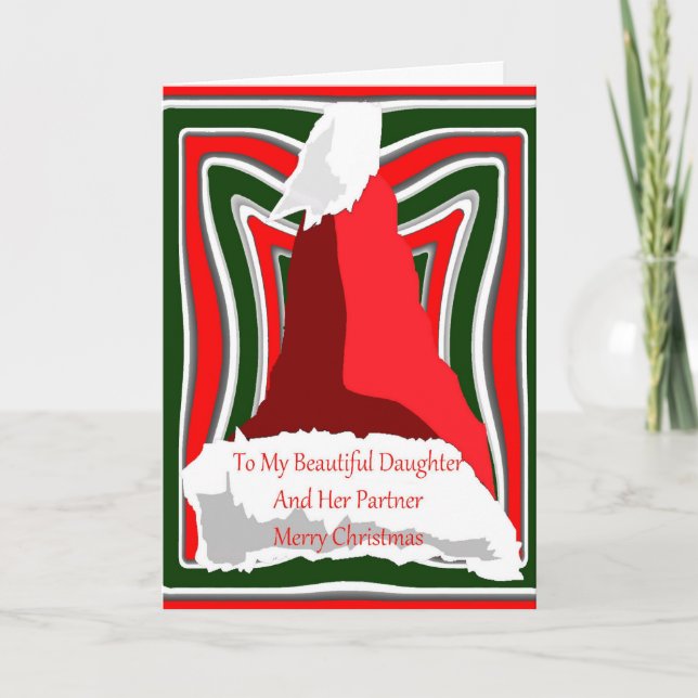 Julkort för dotter och hennes partner helgkort (Framsida)