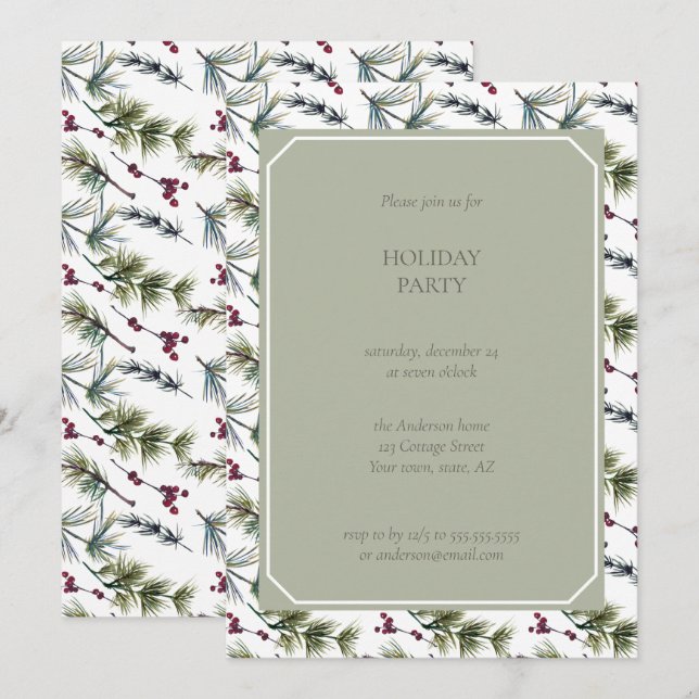 Julkort för elegantens familj | Fotokollage (Fram/baksida)