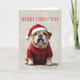 Julkort för engelska Bulldog Tack Kort