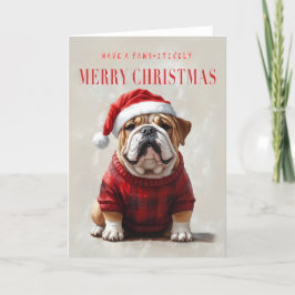 Julkort för engelska bulldog tack kort