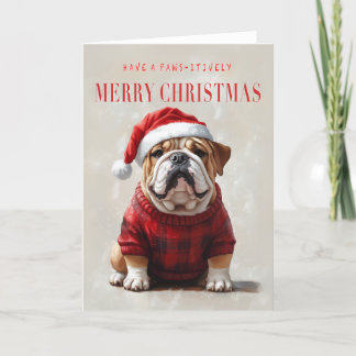 Julkort för engelska bulldog tack kort