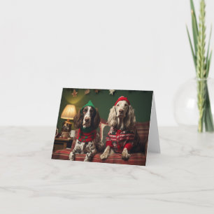 Julkort för engelska Setter Hundar Kort