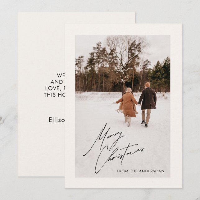 Julkort för familjen med foto inbjudningar (Fram/baksida)