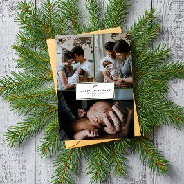 Julkort för familjen med lycklig semester