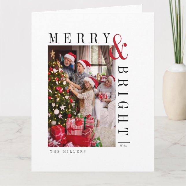 Julkort för familjen Modern text till högtiden Kort (Framsida)