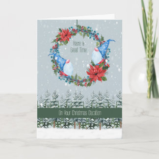 Julkort för familjen på semester helgkort