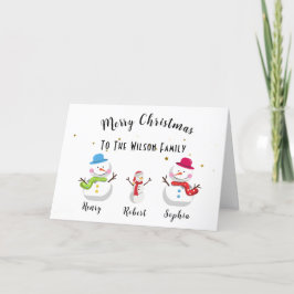 Julkort för familjen Personlig Card Tack Kort