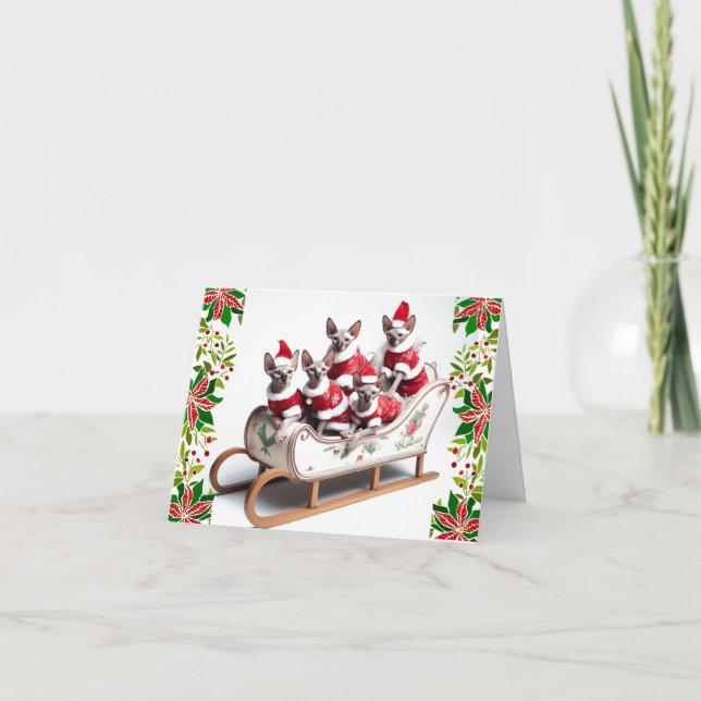 Julkort för familjen Sphynx Cat Kort (Framsida)